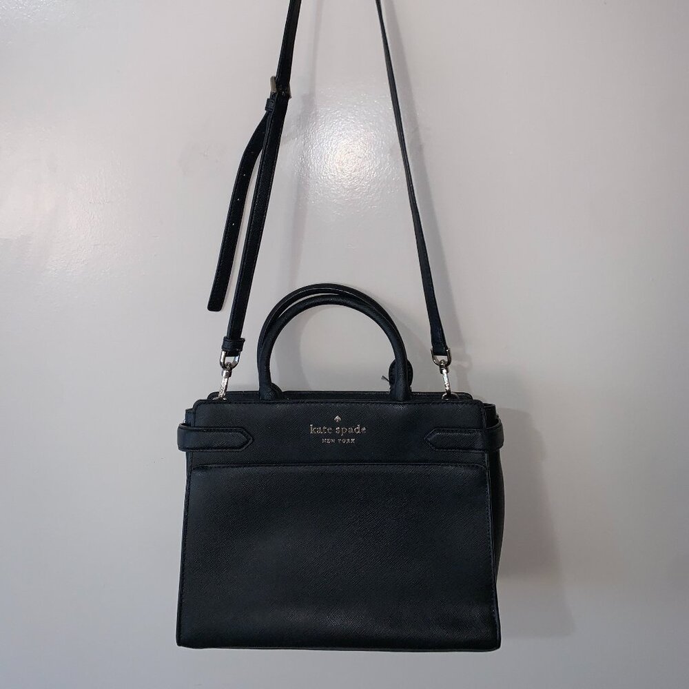 Great Condition Kate Spade Staci Medium Satchel in Black Leather